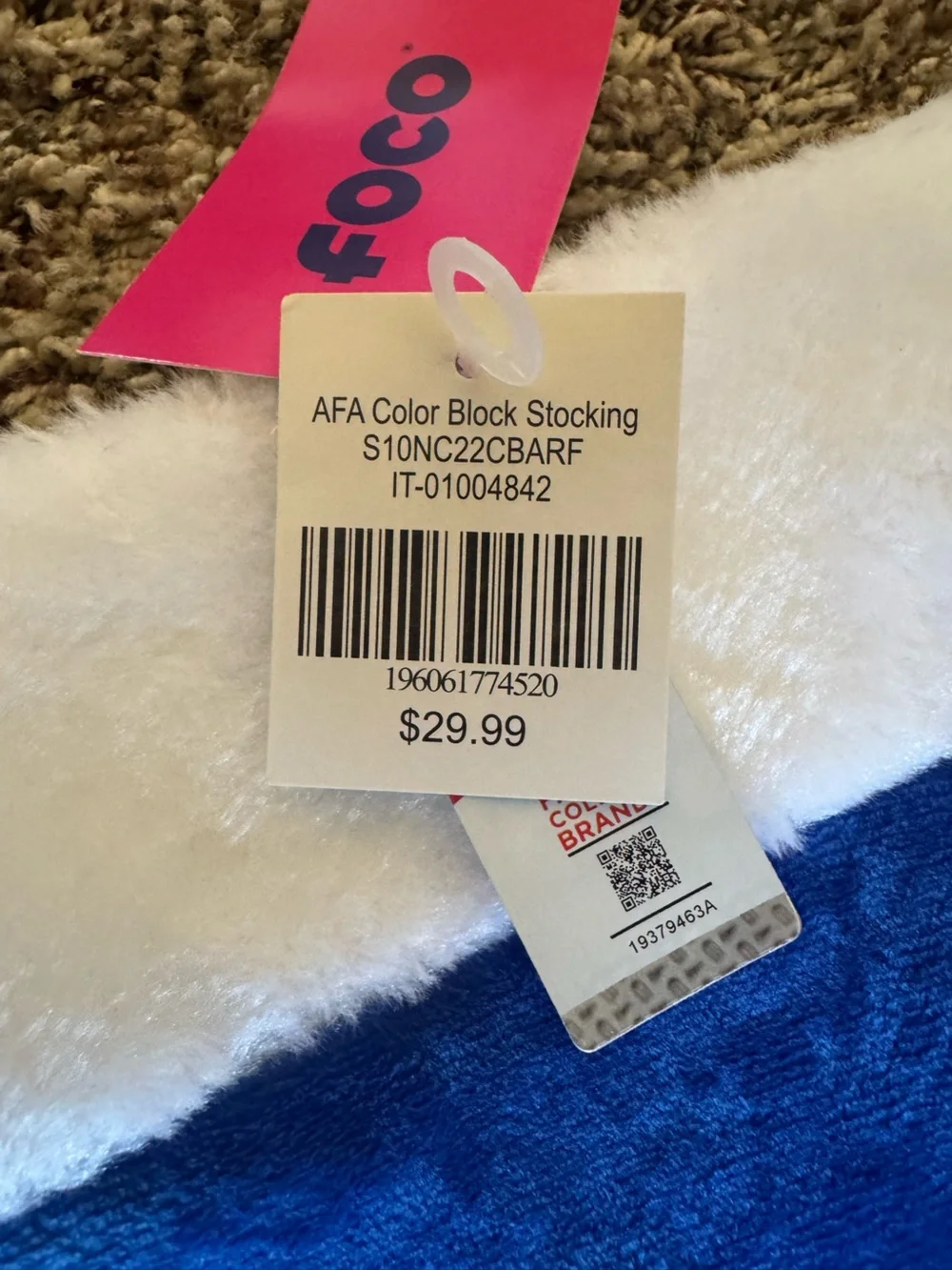 FA Blue and White Air Force Holiday Stocking